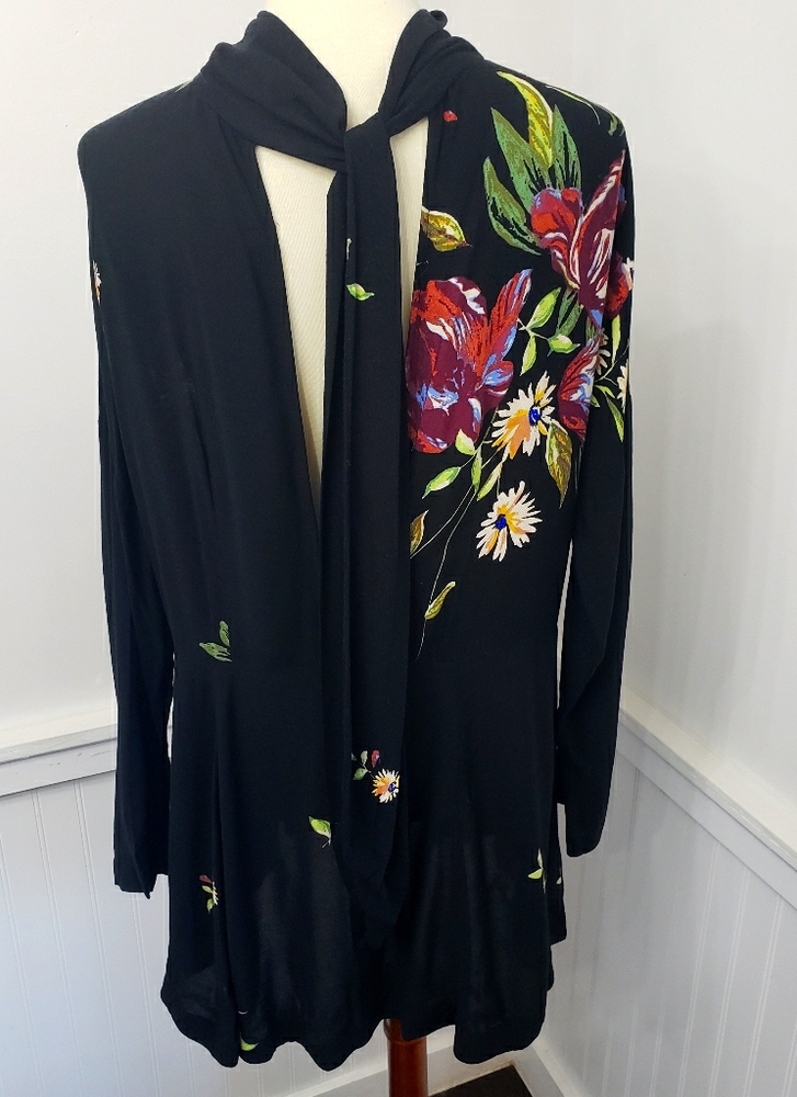 Free people floral open back tunic/dress